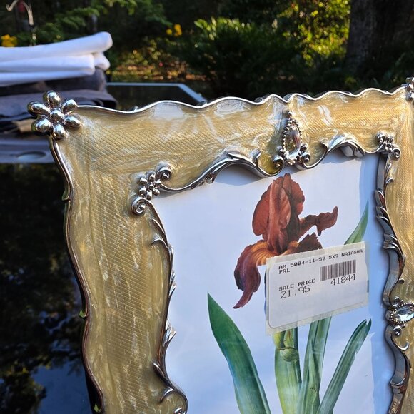 Vintage Ashleigh Manor Picture Frame Enameled Botanical 5x7 Decorative Elegant - Picture 3 of 9